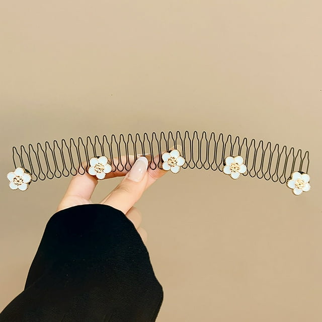 Fankiway Épingle à Cheveux Camélia Fragmentation Serre-Tête Invisible Artefact de Fragmentation pour Femmes Peigne à Tirer pour Cheveux Pince à Cheveux Arrière