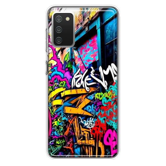 MUNDAZE Samsung Galaxy A02S Shockproof Clear Hybrid Protective Phone Case Urban Graffiti Street Art Painting Cover