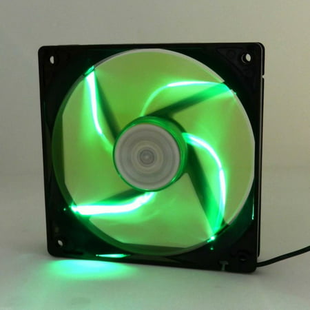 120mm LED Neon GREEN Computer Case Cooling Fan Quiet Sleeve