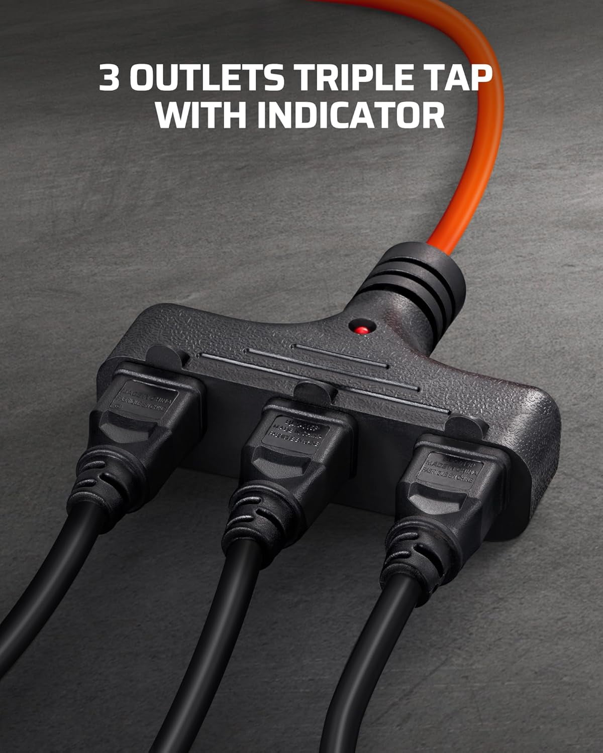 30FT Extension Cord Reel, 16/3 Gauge SJTW Power Cord, Retractable Cord Reel with 3 Outlets, Ceiling/Wall Mount for Garage, Workshop, 10A Circuit Breaker, Metal Plate, UL Listed, Orange
