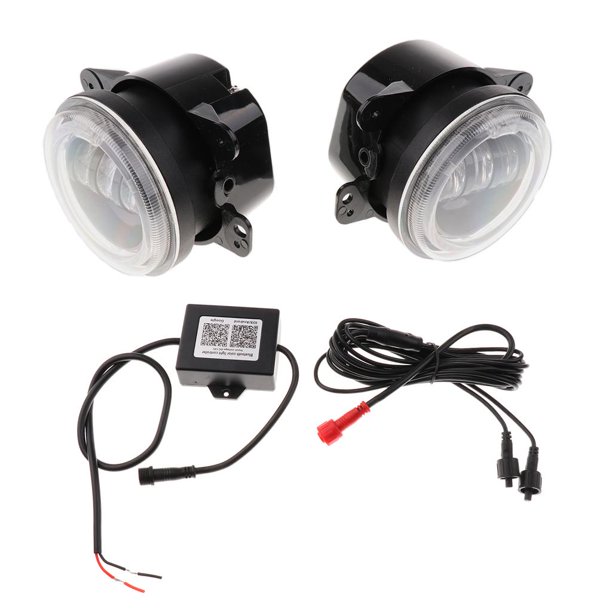 2 Luces Antiniebla LED De 4 Pulgadas Con Anillo Halo Blanco