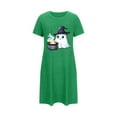 thumbnail image 5 of Sakmal Halloween Nightgowns for Women Short Cute Plus Size Green Nightshirt Short Sleeve Ghost Print Nightgowns for Women, 5 of 5
