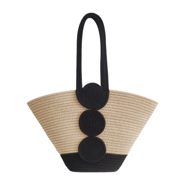 Bolsa de mano tejida hecha a mano, artesanía de bricolaje, bolsa de verano para fiestas, viajes, citas