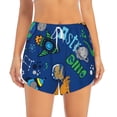 thumbnail image 2 of Goofa Dinosaur In Space Printed Women 2 in 1 Running Shorts,Quick Dry Athletic Workout Shorts,High Waisted Athletic Shorts with Liner Pockets-XX-Large, 2 of 9
