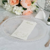 Balsa Circle 6 Clear 13" Beaded Trim Acrylic Wooden Textured Round Acrylic Charger Plates