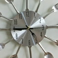 thumbnail image 3 of wall clock for kitchen Stainless Steel Fork Clock Decorative , Silvery, 3 of 8