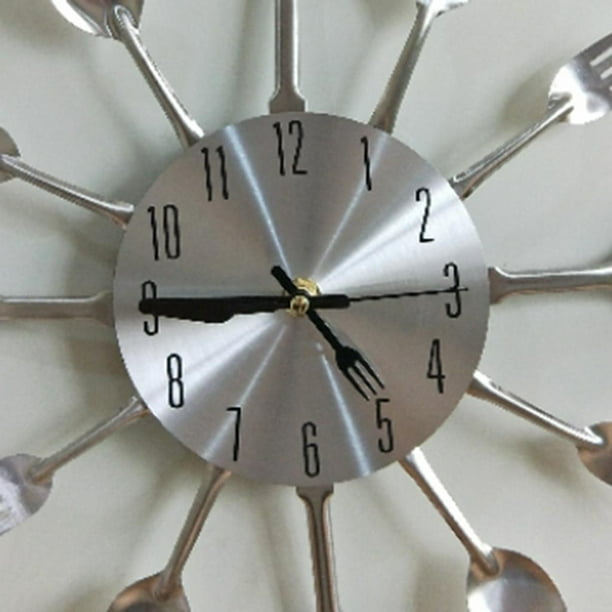 Reloj de pared Metal Utensilios de cocina Tenedor Reloj de pared