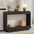 thumbnail image 5 of Aufeile 43" Console Table, Curved Entryway Table with Storage, 2-Tier Wood Sofa Table Behind the Couch, Narrow Entry Table for Hallway Foyer Entrance, Black, 5 of 9
