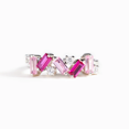 thumbnail image 1 of Nuevo Anillo de Color dorado con círculo de circón cuadrado rosa/azul geométrico Simple para mujer joyería de tendencia de moda, 1 of 5