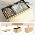 thumbnail image 5 of VECELO Ottoman Bench, Linen Footrest Stool, Storage Seat, Beige 29.99" L Folding Storage Ottoman, 5 of 10