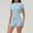 Blue(Short Sleeves+Shorts), variant on PISONIC Two Piece Workout Sets For Women Tank Top Matching High Waist Booty Lifting Shorts Gym Yoga Active Wear Outfits