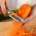 thumbnail image 5 of 2-in-1 Stainless Steel Paring Knife, Vegetable Fruit Peeler Grater, High Grade Stainless Steel, Flat & Serrated Blades, Comfortable Handle, Easy to Clean, 5 of 8