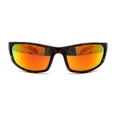 thumbnail image 2 of Mens Tac Polarized Light Weight Warp Around Sport Plastic Sunglasses Tortoise Orange Mirror, 2 of 3