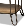 thumbnail image 6 of Bowery Hill Brown Wood and Black Finished Metal 3-Drawer Console Table, 6 of 8