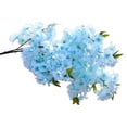 thumbnail image 3 of Artificial Cherry Blossom Bouquet, Lifelike Sky Blue Flowers for Home Table Centerpieces, Wedding Birthday Party Decor, 3 of 10