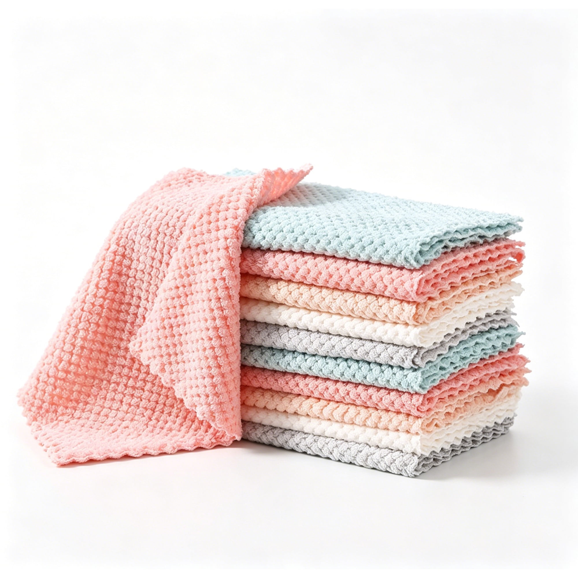 Microfiber Kitchen Cleaning Dishcloth for Washing Dishes and Wiping Countertops Heavy Duty Scrubbing Random Color 1 Piece