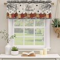 thumbnail image 2 of Fall Curtain Valances for Windows, Kitchen Valance Window Treatments Panel 2 Pack, Red Brown Pumpkin Maple Leaf Black White Plaid Rod Pocket Short Curtains for Bathroom Bedroom 54 x 18 Inch, 2 of 8