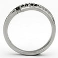 thumbnail image 3 of Luxe Jewelry Designs Women's Stainless Steel Ring with Black Diamond Cubic Zirconia - Size 6 (Pack, 3 of 4