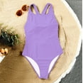 thumbnail image 6 of Baqcunre Solid Sleeveless Back Covering The Belly And Looking Thin And With Chest Pad Skinny Bikini Bathing Suit For Women One Piece Swimsuit One Piece Bodysuit Womens Swimsuits,Color Purple,XL, 6 of 6