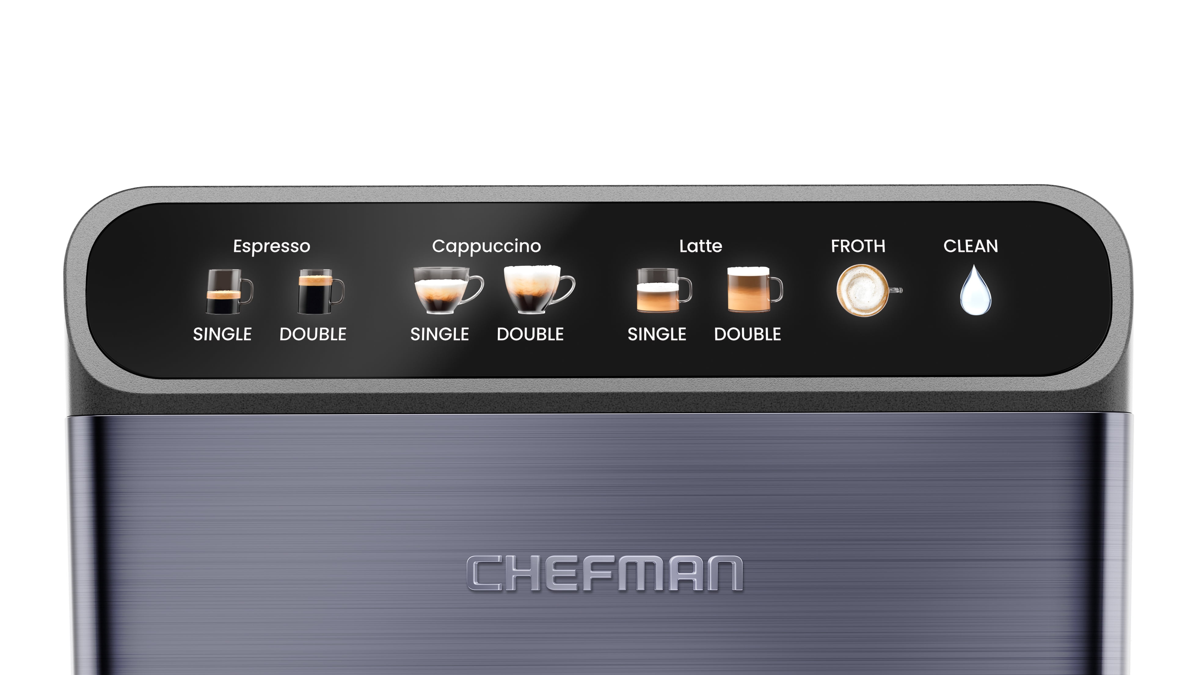 Chefman 20-Bar, 2-Cup Black Stainless Espresso Machine