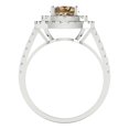 thumbnail image 4 of Solitaire with Accents Engagement Ring for Women - 1.615ct Simulated Champagne Diamond in 14K White Gold Promise Ring, 4 of 6