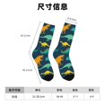 thumbnail image 3 of Wukai Hand Drawn Seamless Print Contrast Color Mid-tube Socks, 3D Printing Design Adult Socks, High Elastic Breathable Sports Socks, Suitable for Daily,Unisex, 3 of 6
