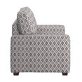thumbnail image 4 of Weston Home Svolvar Modern Fabric Upholstered Square Arm Chair, Brown/Blue Diamond Pattern Fabric, 4 of 7
