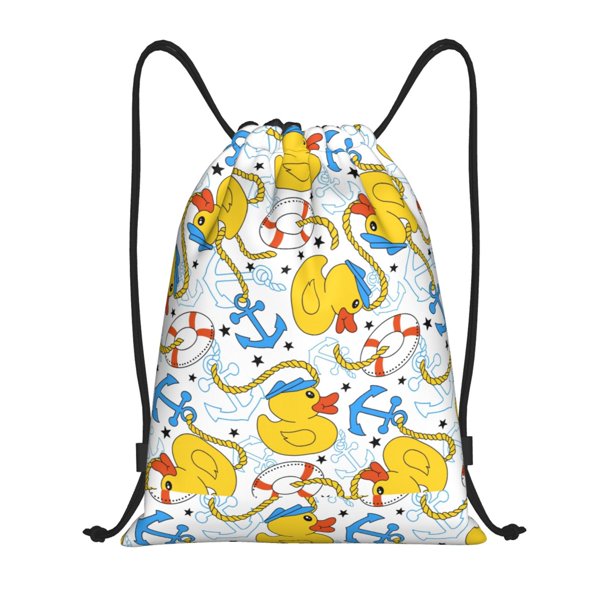 Fotbe Ducks and Anchors Bolsa Mochila con Cordón Estampada, Bolsa de Gimnasio Deportiva, Bolsa Cinch, Bolsa con Cordón para Hombres y Mujeres-Small