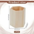 thumbnail image 2 of Topboutique Wooden Pen Holder 2 Pcs Hexagon Shaped Tabletop Pencil Container Unfinished Wood Pencil Holder Desktop Brush Holder Multipurpose Storage Cup for Home Office DIY Crafts Projects, 2 of 6