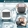 thumbnail image 4 of PAVILIA Travel Blanket Pillow, Soft Airplane Blanket 2-IN-1 Combo Set, Plane Blanket Compact Packable, Flight Essentials Car Pillow, Travelers Gifts Accessories, Luggage Backpack Strap, 60x43 Gray, 4 of 8