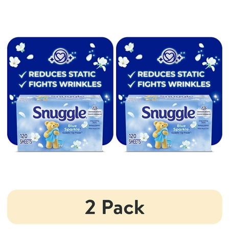 (2 pack) Snuggle Blue Sparkle Cuddle Up Fresh Dryer Sheets, 120 Count