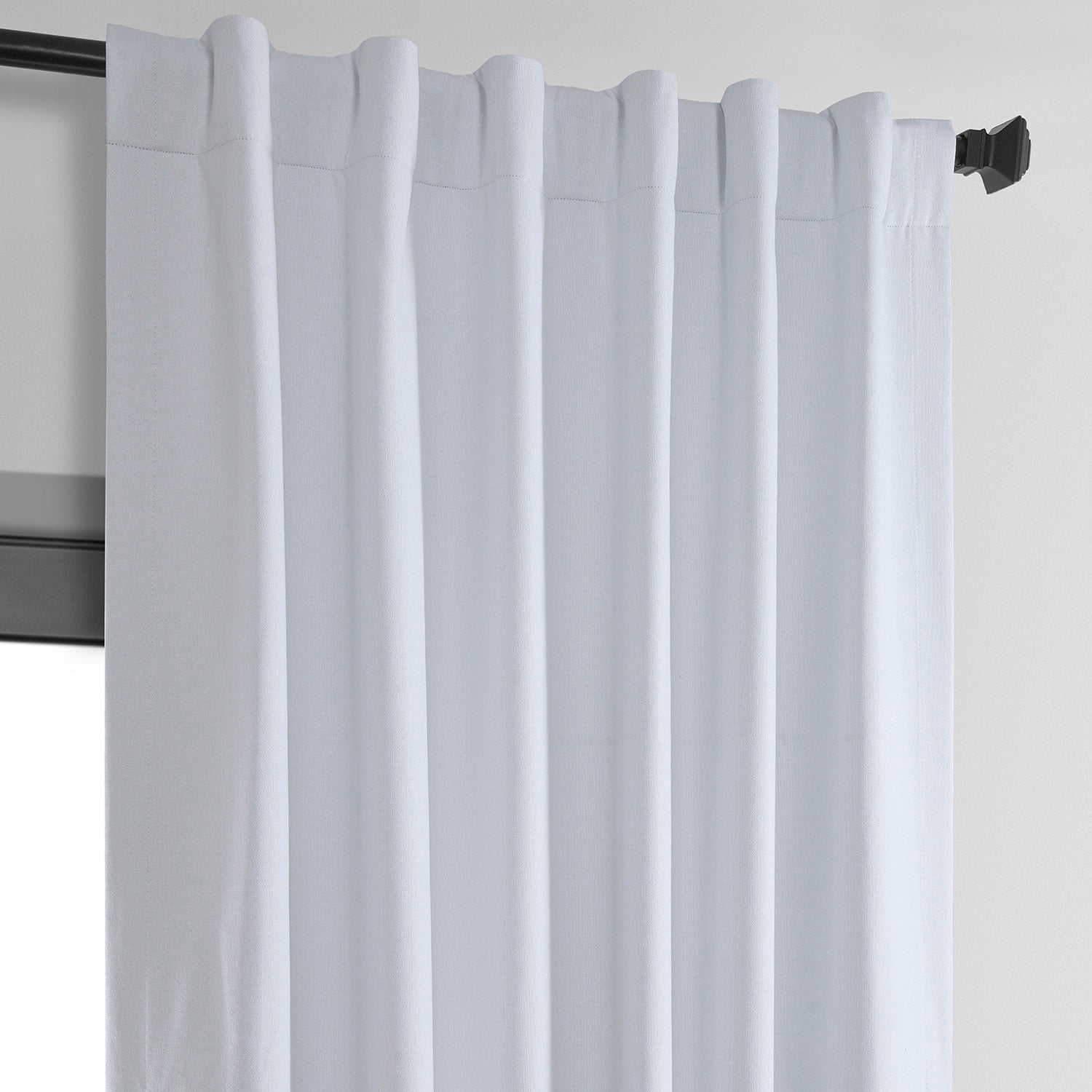 Exclusive Fabrics  Vintage Thermal Cross Linen Weave Blackout Curtains (1 Panel) White 50 X 96 96 Inches