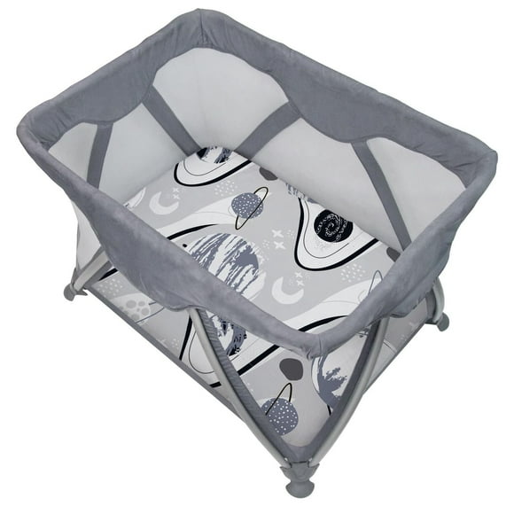 Kushies Pack n Play, Playard, Playpen Fitted Sheet 100% Cotton Percale Soft, Breathable Cozy for baby- Space Blues