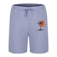 thumbnail image 5 of Penkiiy Men's Casual Elastic Waist Shorts with Palm Tree Print - Breathable, Comfortable & Stylish Drawstring Lounge Athletic Pants L Blue, 5 of 5