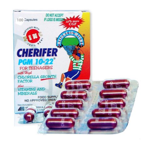 Cherifer PGM 10-22 + Zinc (Vitamins and Minerals + Chlorella Growth Factor Taurine (100 Capsules)