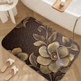 thumbnail image 3 of 1pc Bronze Floral Pattern Absorbent Non-Slip Bathroom Thickened Flannel Rug Decor,Soft,Quick Drying,Suitable For Indoor/outdoor Use,Bathrooms,Bedrooms,Kitchens,Terrace,Laundry Rooms,16"x24", 3 of 9