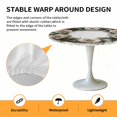 thumbnail image 6 of White Rose Elastic Fitted Round Table Cover Watercolor Wreath Waterproof Outdoor Tablecloth for Holiday Party, Picnic, Patio & Dining Fits Tables Up to 36"-44", 6 of 8