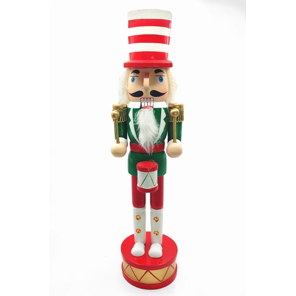 Wizardi Classic Wooden Festive Decoration - Christmas Drummer Nutcracker F07M14-32-N01819A
