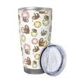thumbnail image 2 of Fuzoiu Donut Sloth Print 20oz Tumbler, Stainless Steel Vacuum Insulated Car Cup, Insulated Coffee Mug,Travel Mug with Lid,Thermal Cup for Outdoor-Straw Three-piece Set, 2 of 8