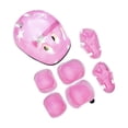 thumbnail image 4 of 7 unids/set casco de bicicleta para niños, casco de monopatín para adolescentes, con rodillera, codera, muñequera, casco de patinaje para Rosa, 4 of 9