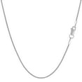 thumbnail image 1 of 14k White Gold Round Diamond Cut Wheat Chain Necklace, 1.0mm, 16", 1 of 5