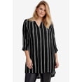 thumbnail image 3 of Ellos Women's Notch Neck Crinkle Tunic Tunic, 3 of 5