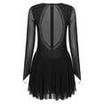 thumbnail image 4 of Runhomal Robe de Danse Lyrique pour Femmes Patchwork en Maille Manches Longues Justaucorps Costume de Danse Moderne Noir TG, 4 of 7