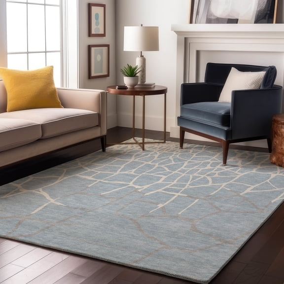 Addison Rugs Mayfield Premium Machine Washable Transitional Squares Sky Rectangle Rug, 3' x 5'
