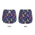 thumbnail image 5 of Lsque Colorful Dinosaur Printed Women's Running Shorts with Liner Pockets,Elastic Quick Dry Workout Athletic Gym Yoga Shorts,Womens High Waist Shorts-X-Large, 5 of 9