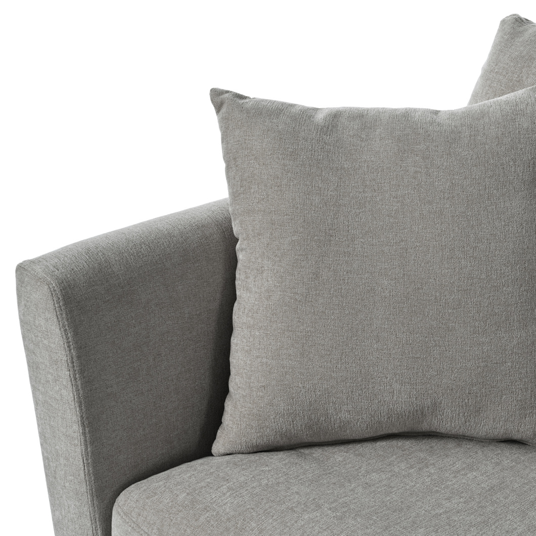 111.4" Large 3-Seater Sofa with Curved Seat and 3 Pillows, Oversized Modern Sofa Couch with Wooden Frame for Living Room, Bedroom and Office, Weight Capacity 220lbs/Seat, Grey