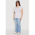 thumbnail image 4 of Womens Plus Size Striped Crew Neck Tee, 4 of 5
