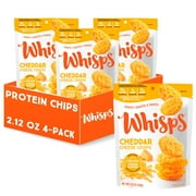 Whisps Cheese Crisps Cheddar Cheese HYZ01 | Protein Chips | Healthy Snacks | Protein Snacks, Gluten Free, High Protein, Low Carb Keto Food (2.12 Oz, 4 Pack)