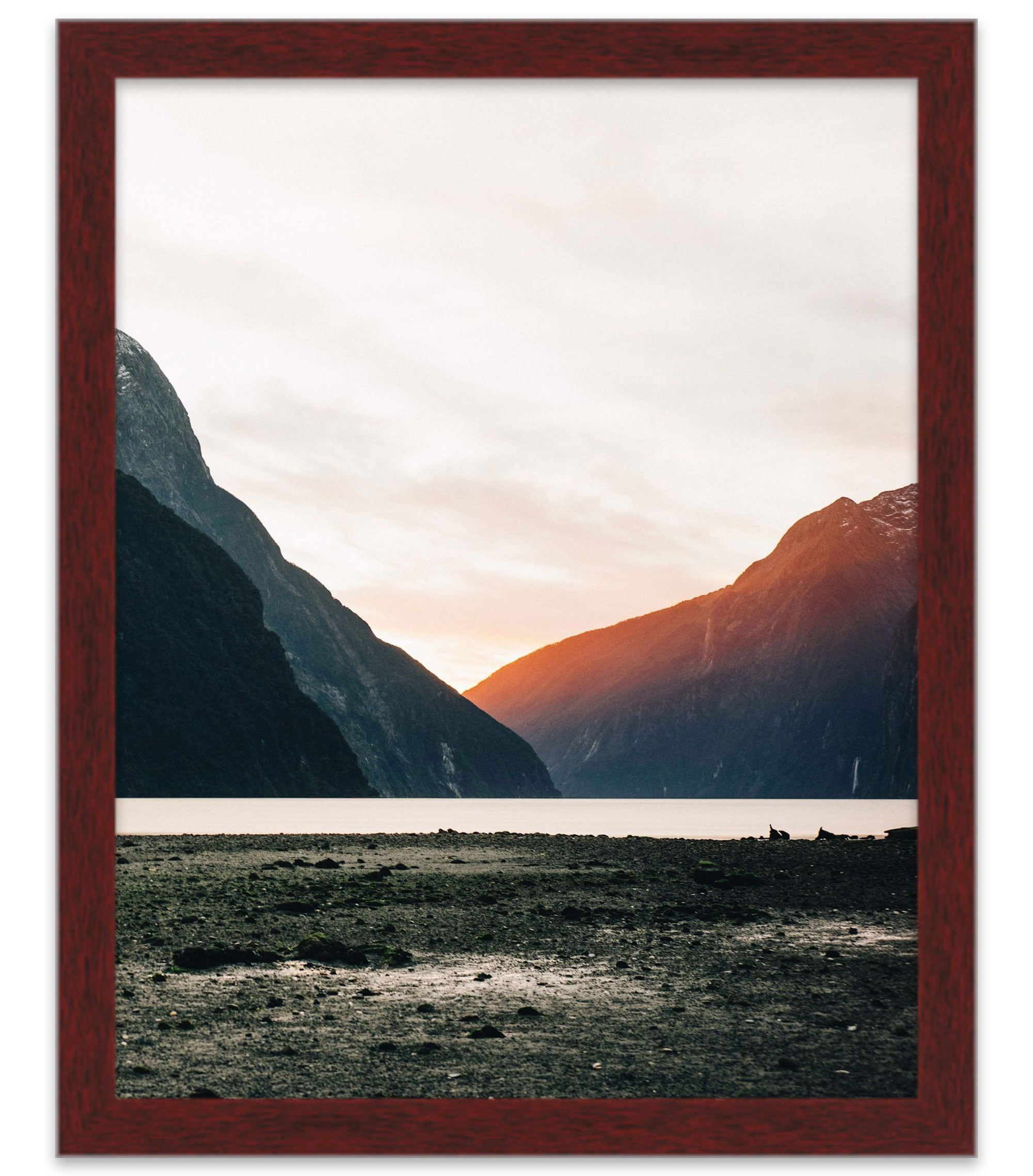With Acrylic Front and Foam Board Backi Details about   28x13 Classic Brown Wood Picture Frame 