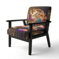 thumbnail image 3 of Designart "Hyperrealistic Rainbow Peony with Liquid Gold Drips II" Multicolor Flower Upholstered Accent Chair - Modern Arm Chair For Living Room, 3 of 5